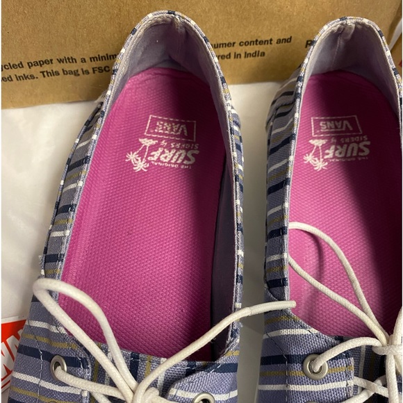 Vans Women’s Surf Sailor Navy Striped Slip on Shoes sz 8 - Picture 3 of 12